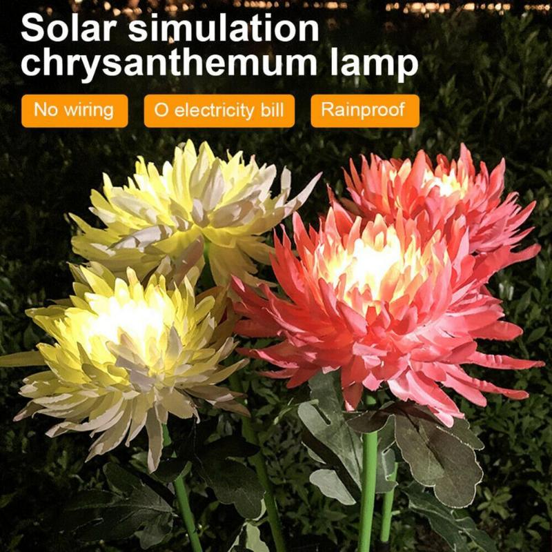 

Party Decoration 2Pcs Garden Lights Artificial Marguerite Pattern Waterproof Stainless Steel LED Solar Powered Landscape Lamp For Lawn