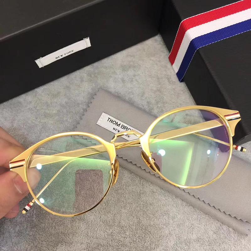 

York Thom Brand Eye Glasses Frame Men Women Optical Prescription Eyewear Reading Retro Round Eyeglasses TB105 Original Box Fashion Sunglasse, Black
