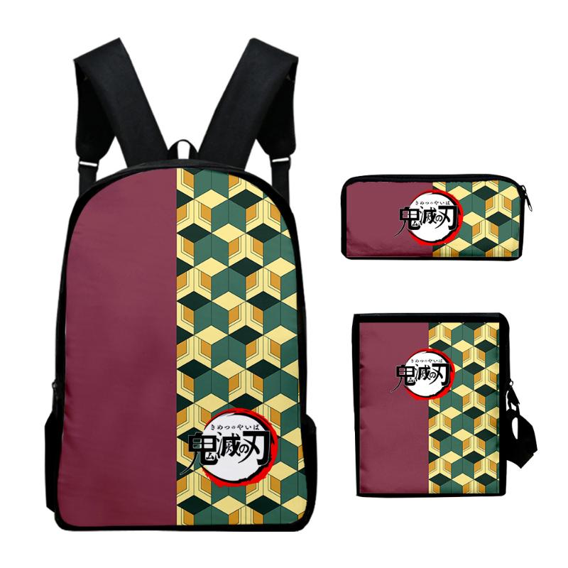 

Backpack Japan Demon Slayer Three-piece Suit Boys Girls Kimetsu No Yaiba Tomioka Giyuu Mochila Cosply Costume School Bags, E14574-nj03-5
