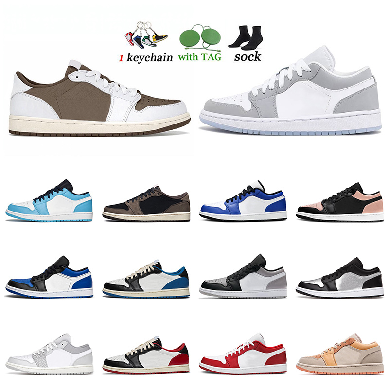 

Mens Women Low 1s Mocha Basketball Shoes 1 Black Toe Fragment Wolf Grey Royal Toe Arctic Punch Panda Shadow UNC Elephant Jumpman High Quality OG Sneakers, B33 low paint drip 36-40