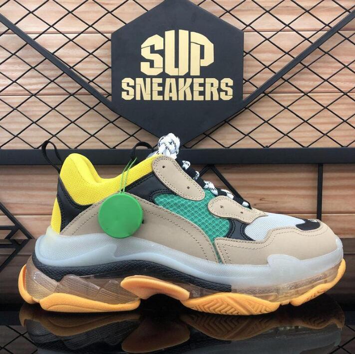 

2021 Triple-s shoes fashion Paris 17FW Triple s Sneakers for men women black red white green Casual Dad Shoe size 35-45, Color 5