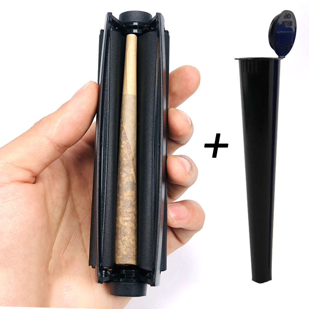 

110mm Smoking Pipe Plastic Herb Rolling Paper Maker Manual Tobacco Roller Cone Joint with Doob Tube Cigarette Rolling Machine