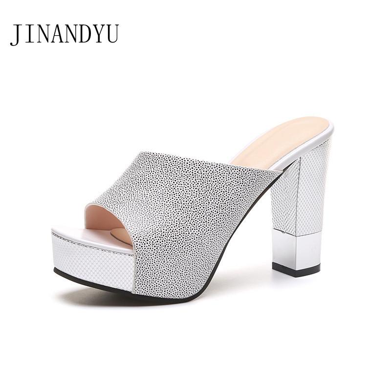 

High Heels Shoes Woman Slippers Platform Block Party Summer Sandalias Pink Comfort For Women Fashion Sexy Shoe, Black