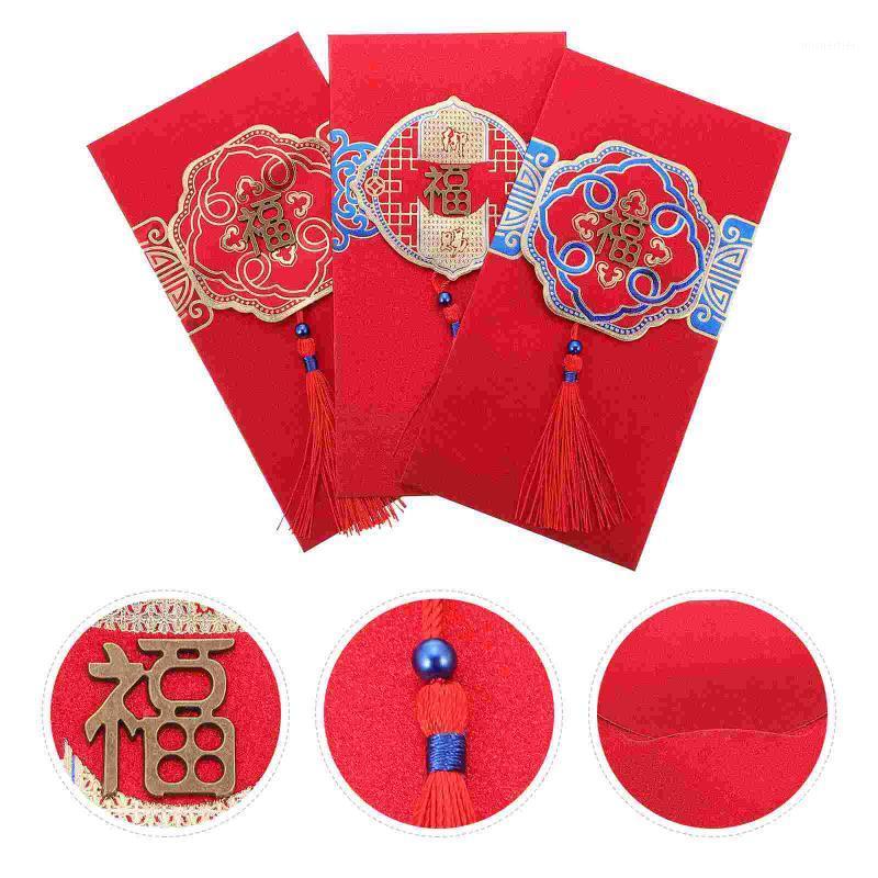 

Gift Wrap 6Pcs Creative Chinese Style Red Envelopes Spring Festival Luck Money Pockets