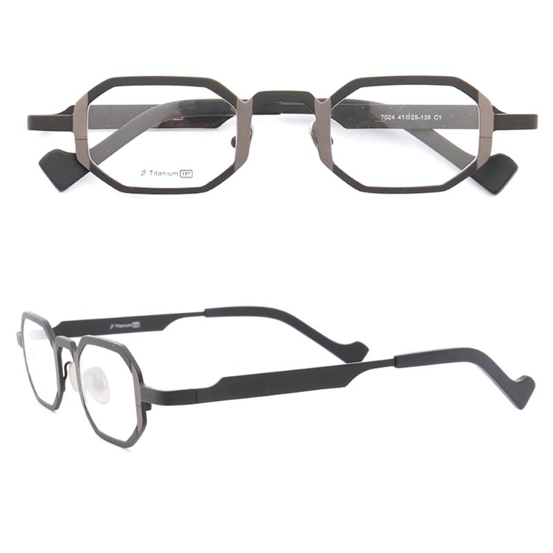 

Fashion Sunglasses Frames Women Square Glasses Frame Men Optical Eyeglass Pure Titanium Metal Octagon Rectangular Retro Prescription Spectac