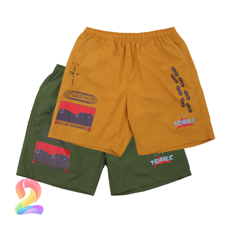 

Cactus Jack Shorts High Quality Elastic Band Mesh Breathable Pants Oversize Men's Women's Travis Scott Casual Sports Shortsk81, Fgss-k-067yellow
