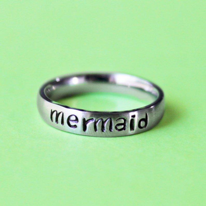 

Cluster Rings Mermaid Ring Beach Jewelry I'm Really A Nautical Girls Fantasy Gift Babe Surfer YLQ6570, Golden;silver