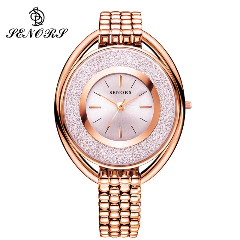 

Wristwatches SENORS Fashion Women Watches Simple Romantic Rose Gold Watch Women's Wrist Ladies Relogio Feminino Dropship