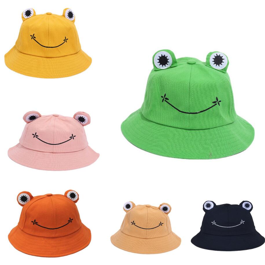 

Parent-Kid Cartoon Frog Bucket Hat Panama Fishing Cap Cute Froggy Hat Man Women Bob Chapeau Outdoor Sun Fisherman Hats, Black