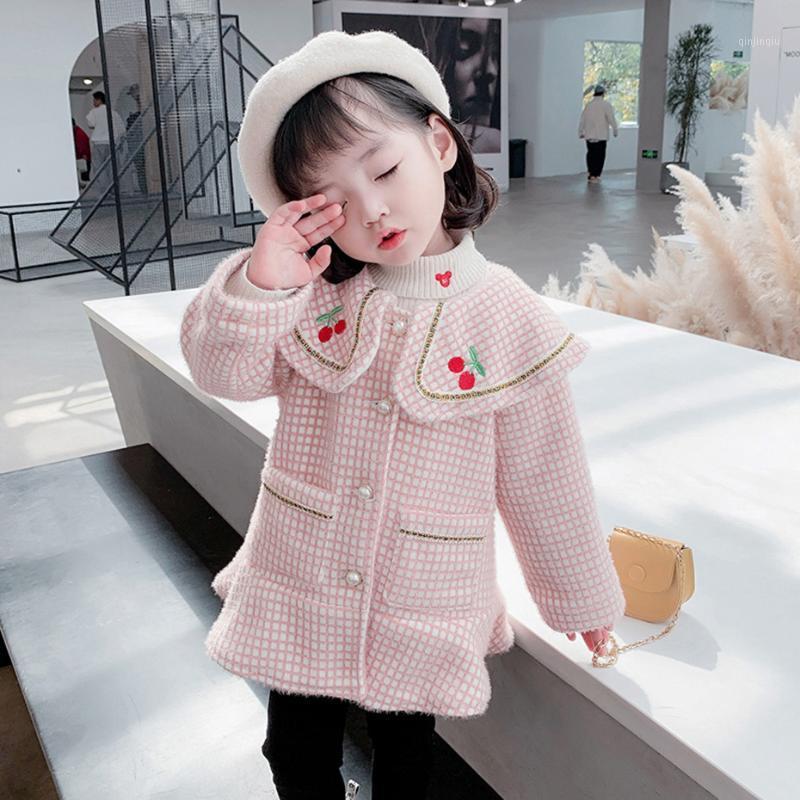 

Jackets Coat For Girl Cherry Pattern Outerwear Winter Children's Toddler Clothes, Blue;gray