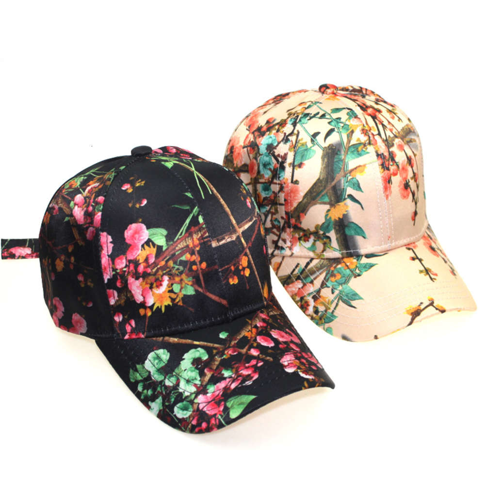 

,snapback Printed baseball cap women's casual versatile flower summer outdoor sun hat, Blue;gray
