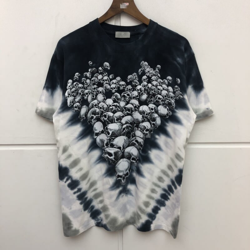 

Men's T-Shirts 2021 summer rib cage tie-dye texture t-shirt of women t-shaped heart bones high quality printing hip hop tops