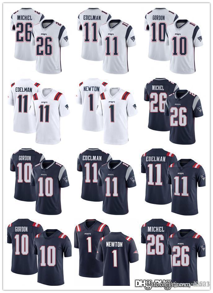 

Men women New England Patriots 1 Cam Newton 11 Julian Edelman 26 Sony Michel 10 Josh Gordon navy Football Jerseys, Black;red