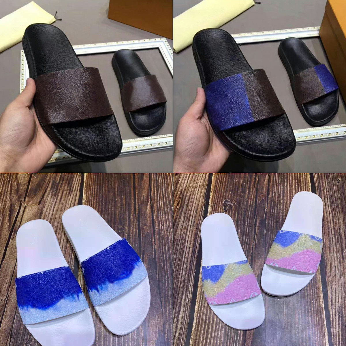 

2021 top designer sandals brand printing logo, men's flat beach slippers, women's unique slippers flip-flops, 16