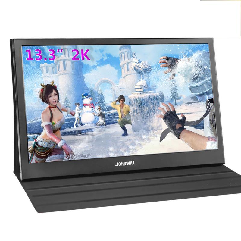 

Monitors 13.3 Inch Portable Computer Monitor PC 2K 2560x1440 PS3 PS4 Xbo X360 IPS LCD LED Display For Raspberry Pi Wins 7 8 10 Case