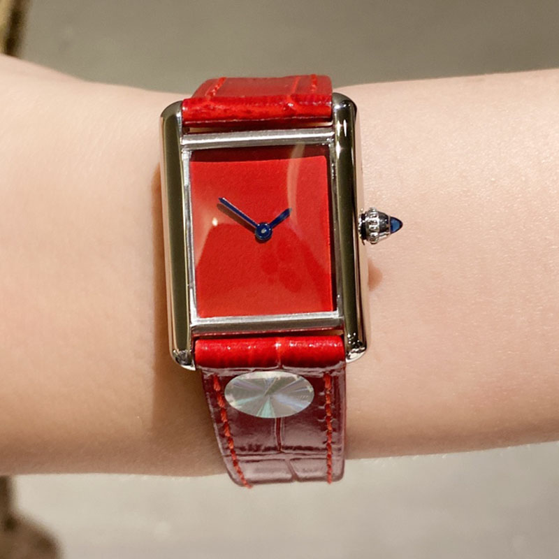

Top Women Watches Quartz Watch 29.5*22mm Waterproof Fashion Wristwatches Red Wristwatch Montre De Luxe Gifts for Ladies, Customize