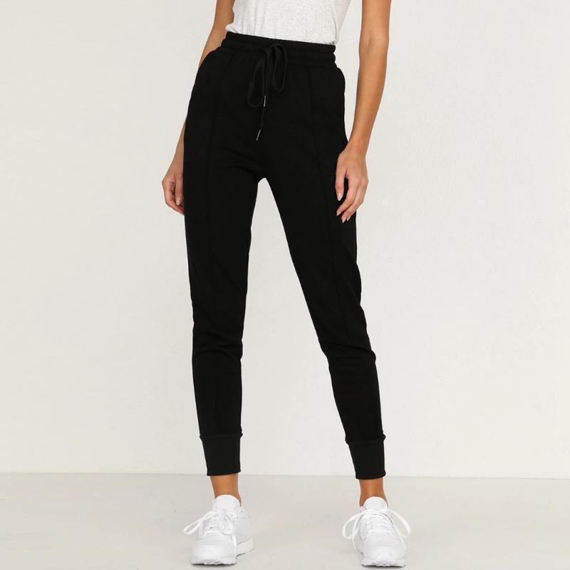 

Women High Waist Drawstring Sport Pants Joggers Ankle-Tied Sweatpants Hip Hop Sexy Fashion Casual Harem Trousers Streetwear Yoga Outfit, Black