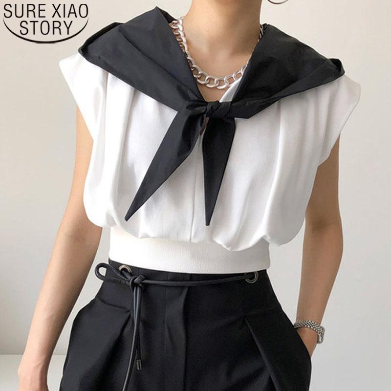 

Women's Blouses & Shirts Summer Solid V-neck Blouse Women Blusas Chic Shirt Vintage Fashion Streetwear Mujer De Moda 2022 Verano Womens Tops, White