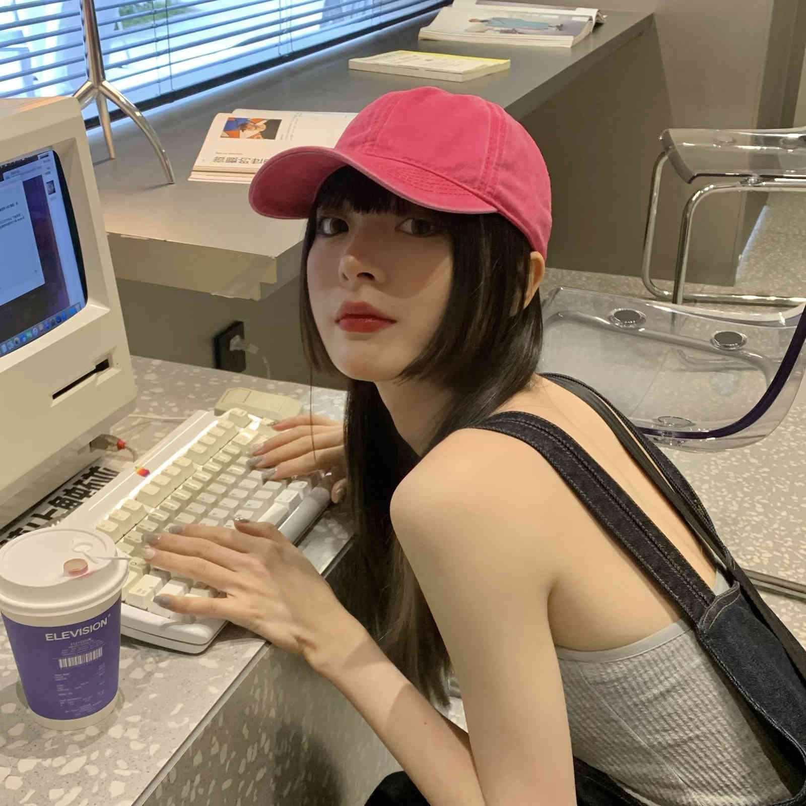 

Cap female cap summer worn soft top baseball cap new fashion men's Korean versatile sun hat fashion, Wine red