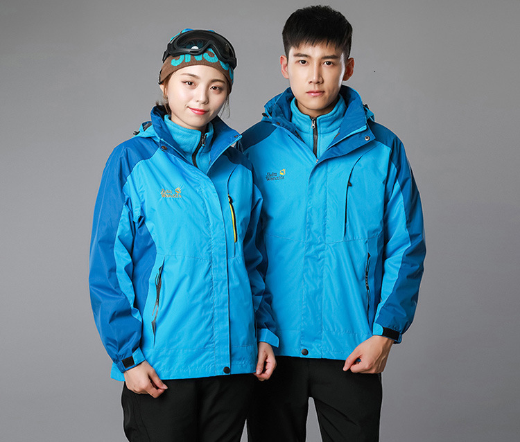 

Winter Yuelan stormsuit three in one lovers' thickened fleece strippable lining student school uniform, Men's red