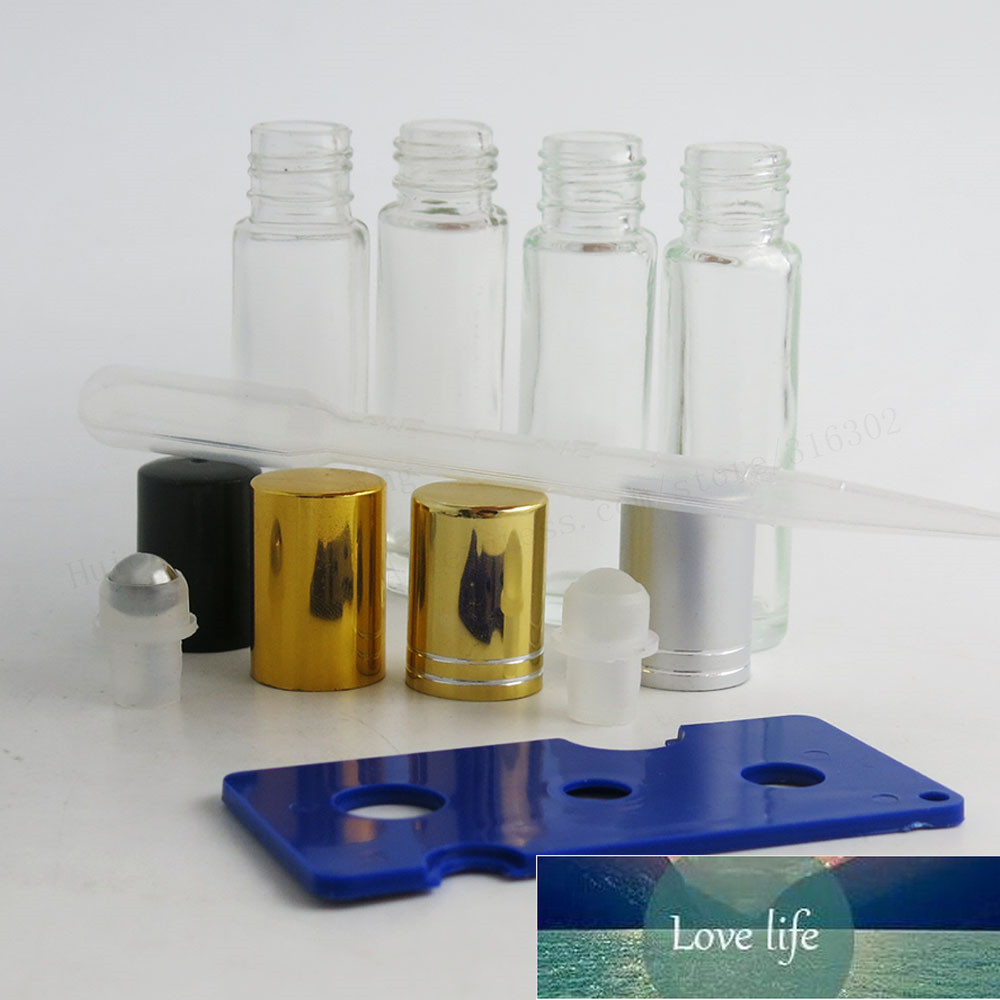 

24 x 10ml Clear Roller Bottles for Essential Oils Glass on with Metal Key included