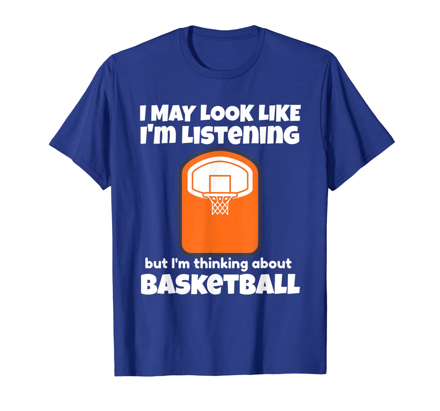 

i'm thinking about basketball funny basketball t-shirt, White;black