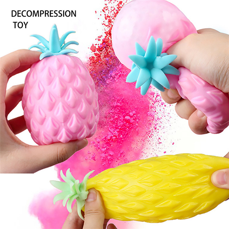 

DHL Fun Soft Pineapple Anti Stress Ball Stress Reliever Toy For Children Adult Fidget Squishy Antistress Creativity Cute Fruit Toys