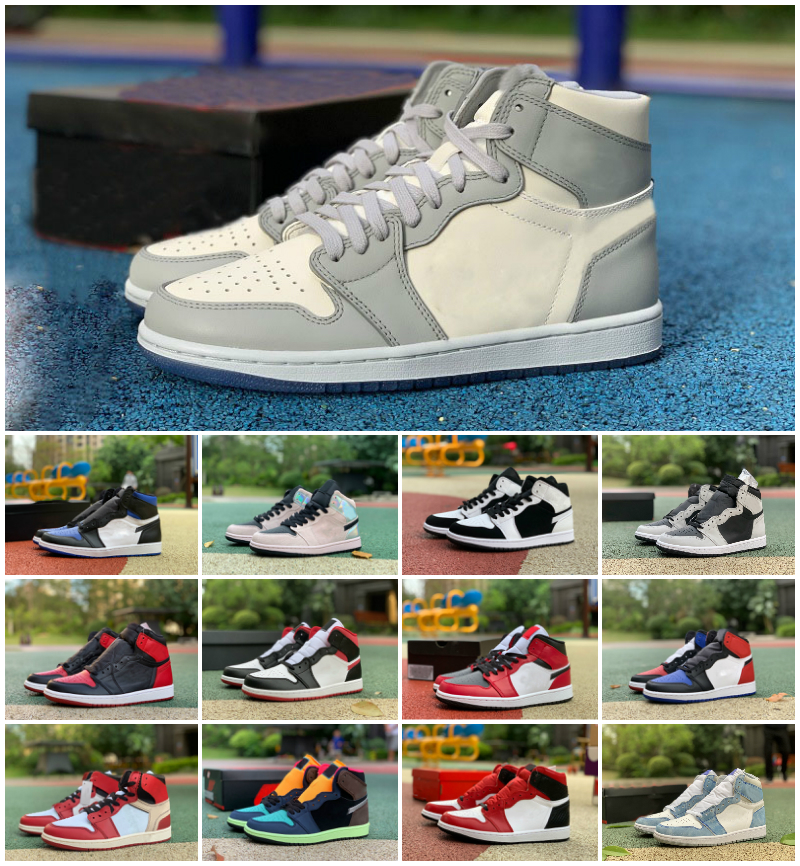 

1 Travis x Fragment Military Basketball Shoes Men 1s University Blue Hyper Royal Chicago Digital Pink OG Patina Shadow Sail Fearless Trainers Sneakers, A-j036