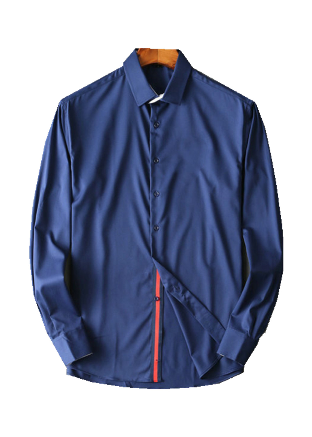 

2021 Luxurys Designers Men's Business Casuals shirt men long sleeve striped slim fit masculina wine social male T-shirts fashion checked M-3XL#70, Blue