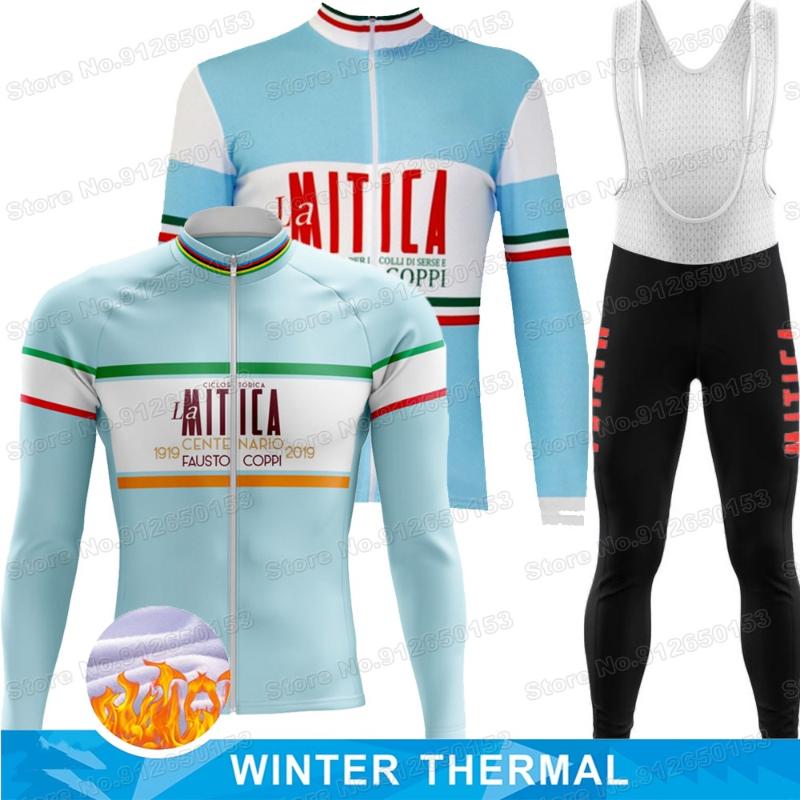 

Racing Sets 2022 La Mitica Cycling Jersey Set Winter Fausto Coppi Retro Clothing Men Road Race Bike Thermal Jacket Suit MTB Maillot, Summer 21