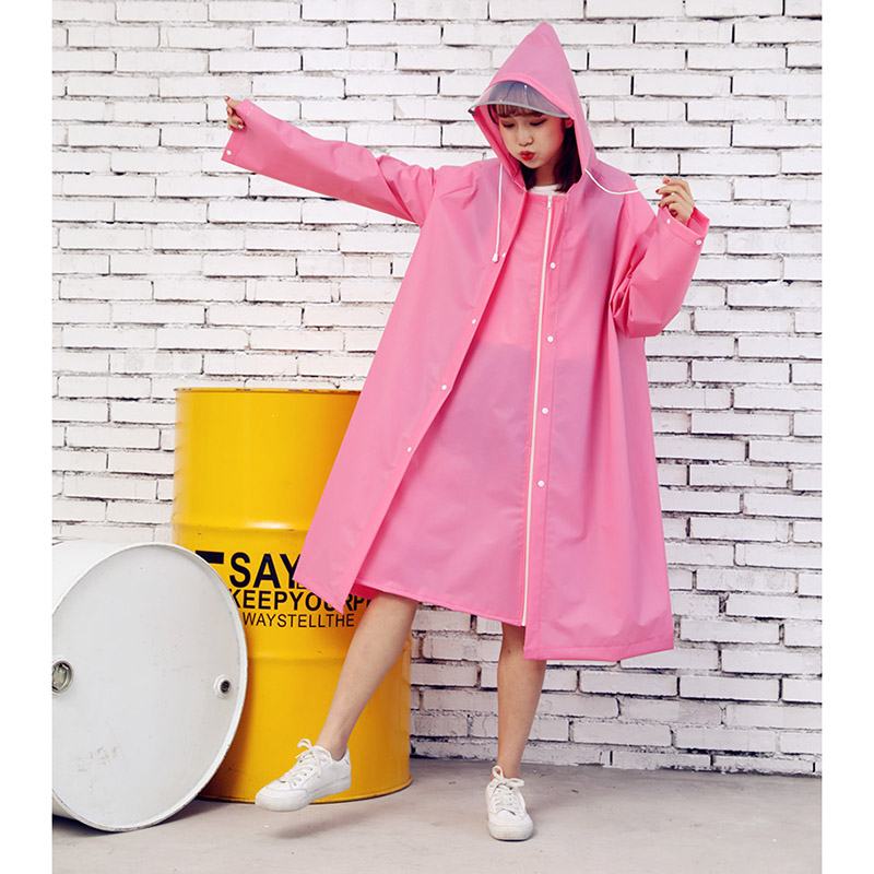 

Fashion Outdoor Rain Coat Women Covered Transparent EVA Girs bicyce Raincoat Trave Waterproof Rainwear Adut Poncho With Hood