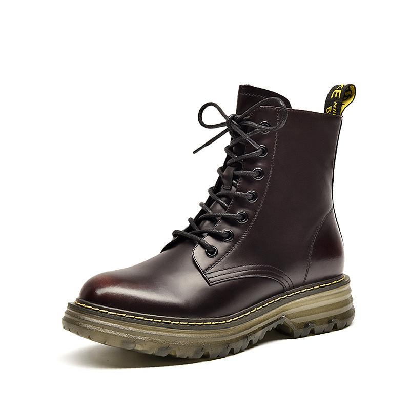 

Boots Bottine Femme 2021 Fashion Ankle Women Genuine Leather Chunky Mart Bootie Ladies Scarp Donna Botas Damen Ayakkabi, Black