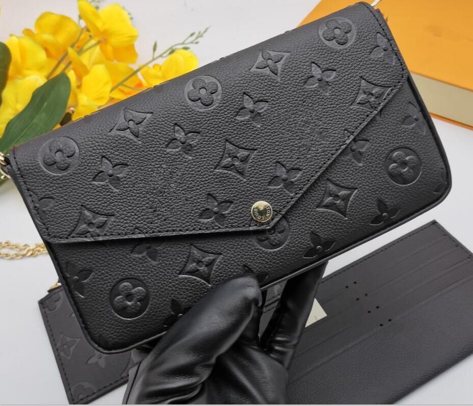 

LVLOUISVITTON VUTTON 3 pcs set felicie Designers women's shoulder totes purses wallets crossbody backpack speedy bags