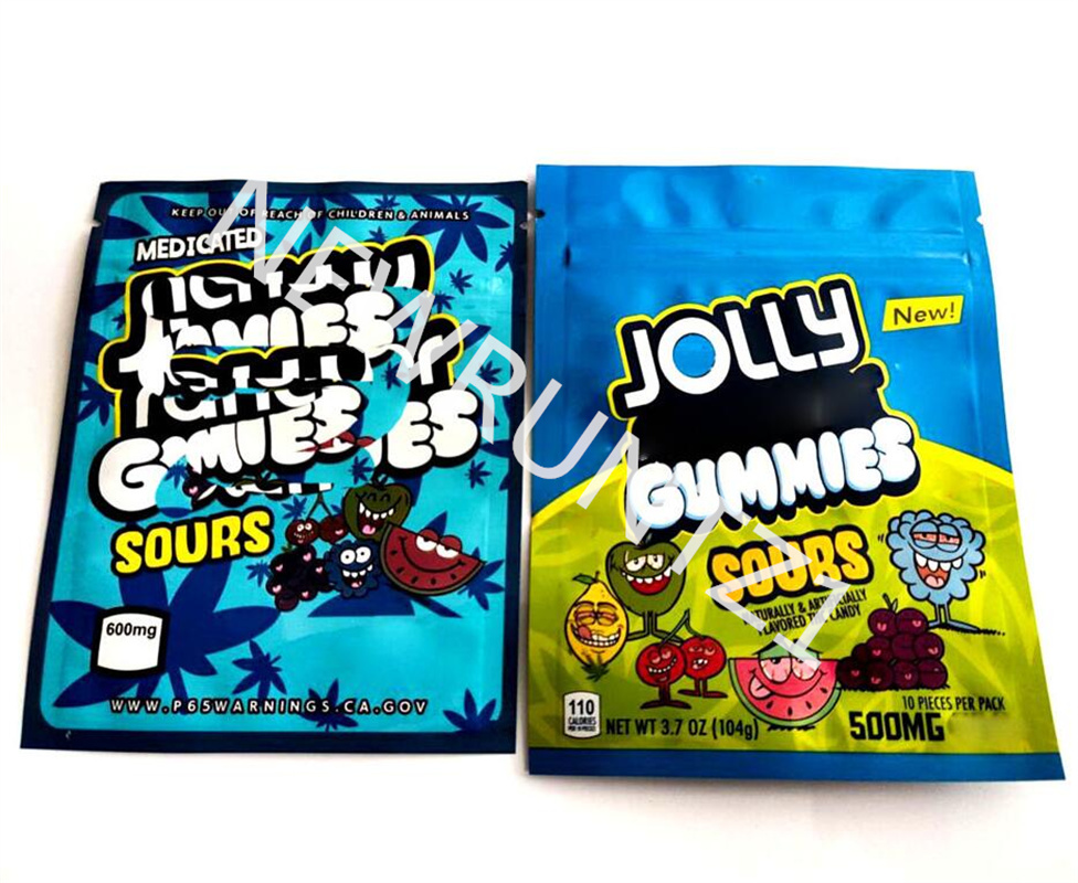 

SOURS Bags bag 500MG Smacker 600MG Gummi Mylar Retail Gummies Edibles Packaging