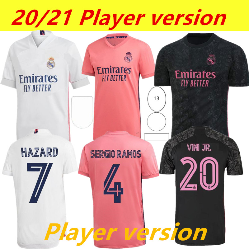 

Player version podsycal REAL MADRID jerseys 20 21 soccer football shirt HAZARD SERGIO RAMOS BENZEMA camiseta fourth 4th HUMANRACE, Black;yellow