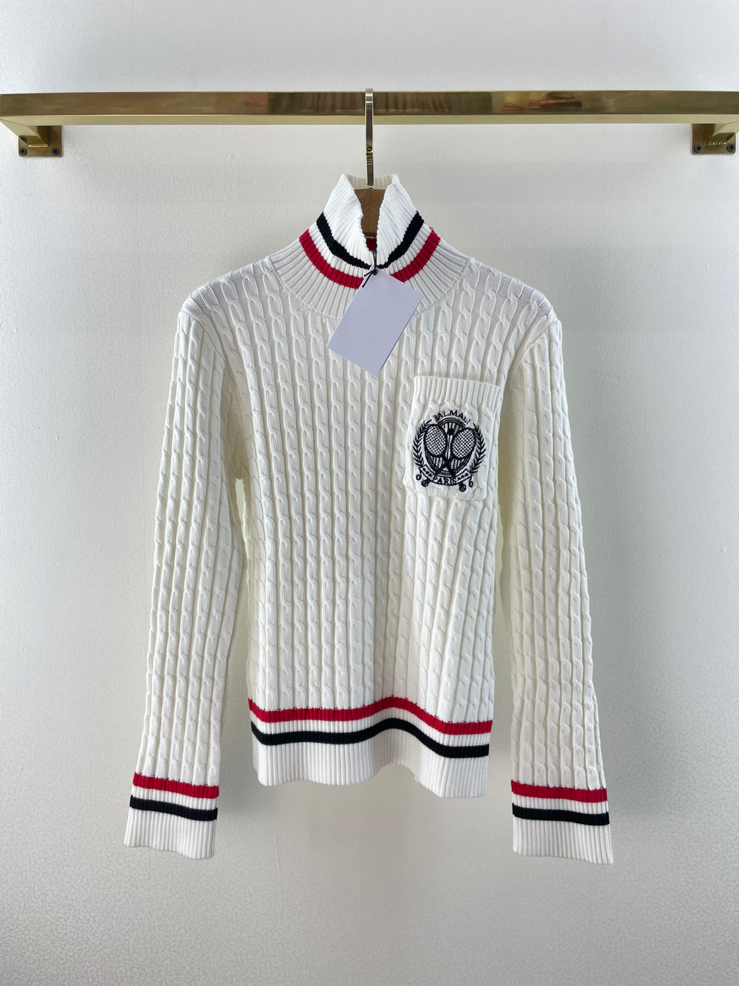 

902 2021 Autumn Brand Same Style Sweaters High Quality White Embroidery Crew Neck Print Long Sleeve Pullover Women Clothes Sweater Sc