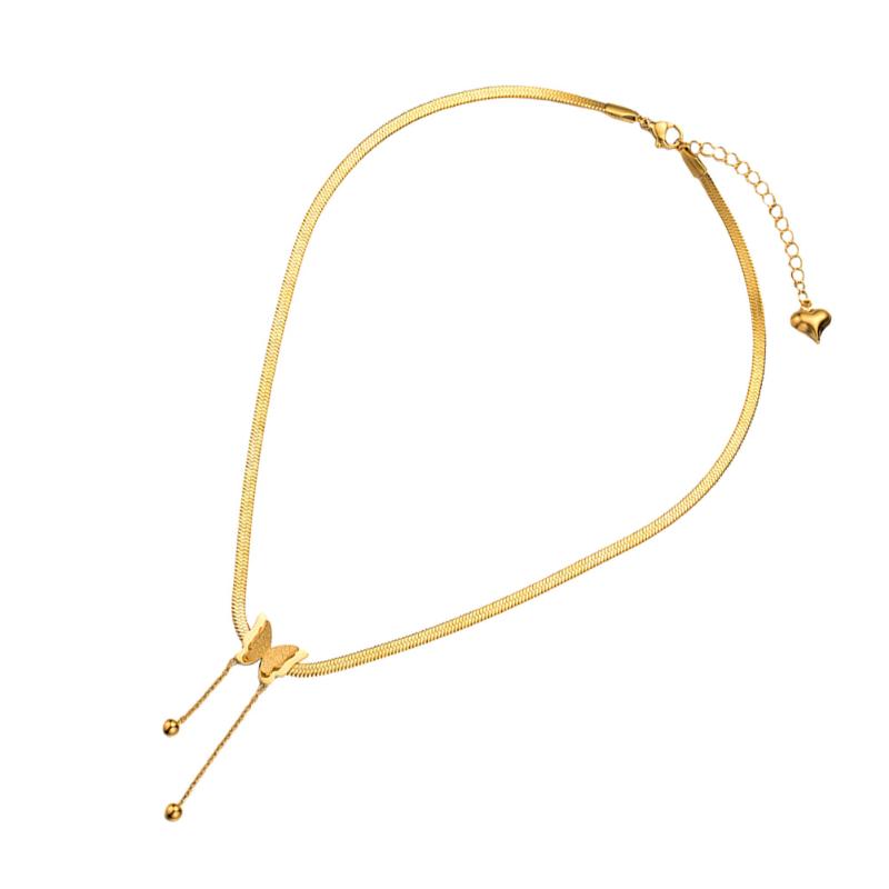 

Pendant Necklaces 1Pc Fashion Necklace Decorative Butterflies Neck Chain Ornament (Golden)