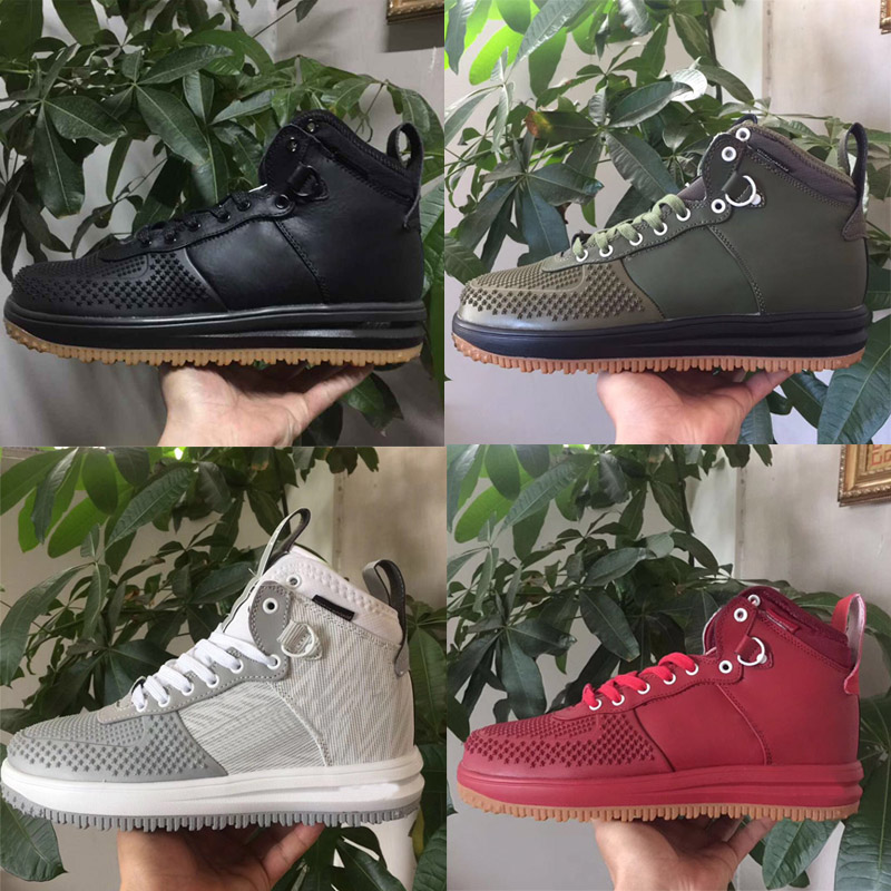 

New Running Shoes Utility One Men Triple Black White Red Volt Cut Skateboard Shoe 1 Men Trainers Sports Sneakers, 012