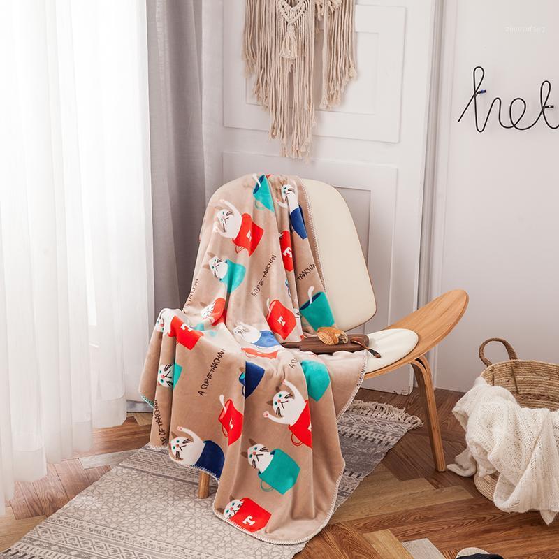 

Blankets Cartoon Cat Fashion Twin Boys Girls Throw Flannel Blanket On Bed/car/sofa Kids Rugs Animal Double