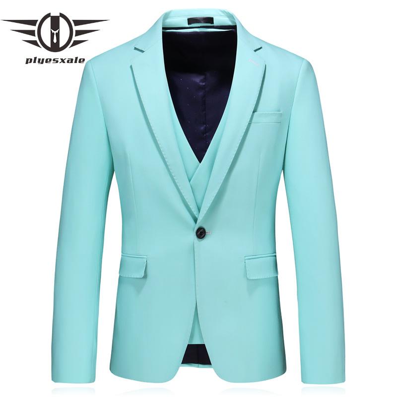 

Men's Suits & Blazers Plyesxale Mens Arrivals 2021 Slim Fit Turquoise For Men Man Blazer Casual Suit Jacket 5XL Q736