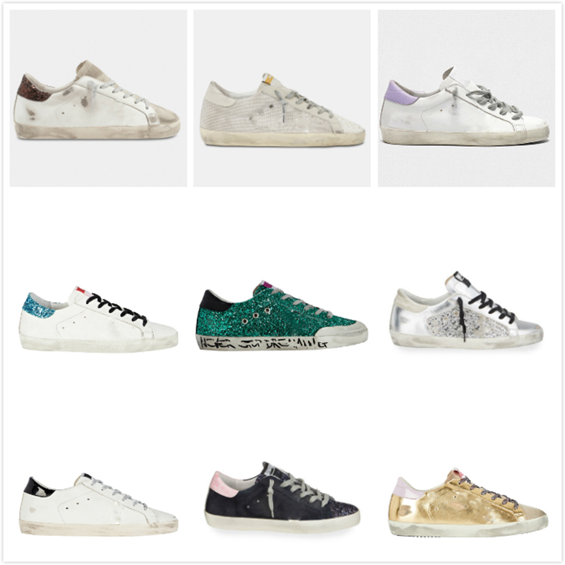

Golden Super Star Sneakers Italy Brand Women Shoe Trainers Sequin Gooses Classic White Do-old Dirty men casual shoes, Star39 grey star
