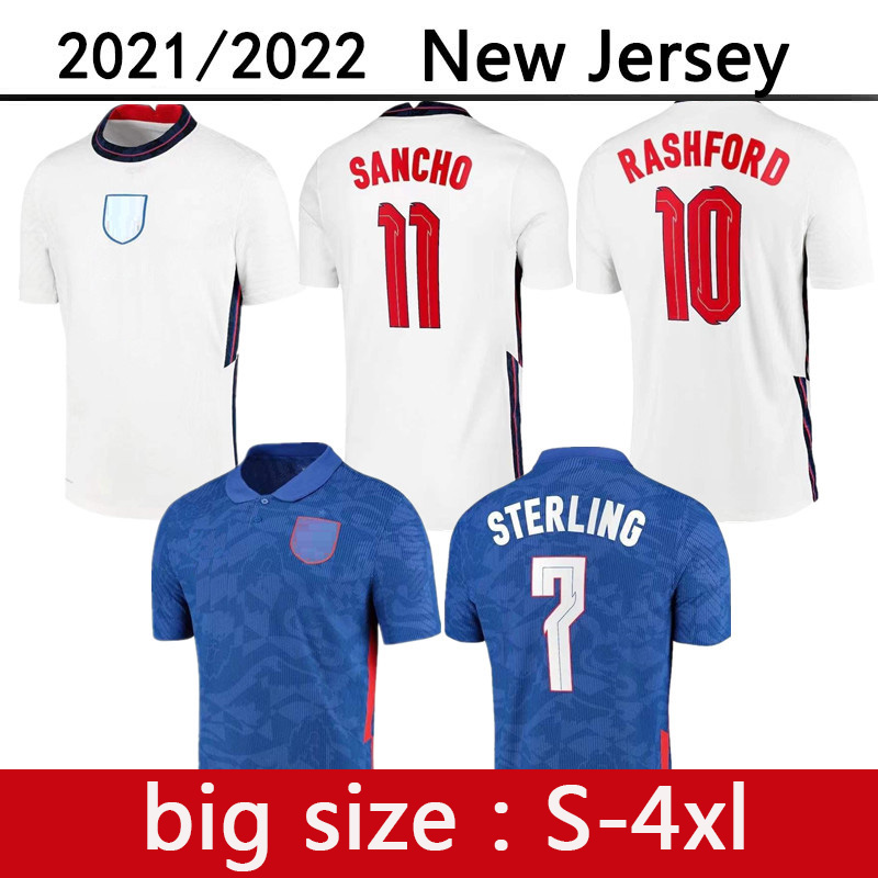 

2021 2022 KANE home away football soccer jerseys STERLING RASHFORD MOUNT LINGARD VARDY DELE 21 22 national team sport shirt men uniforms big, Black;yellow