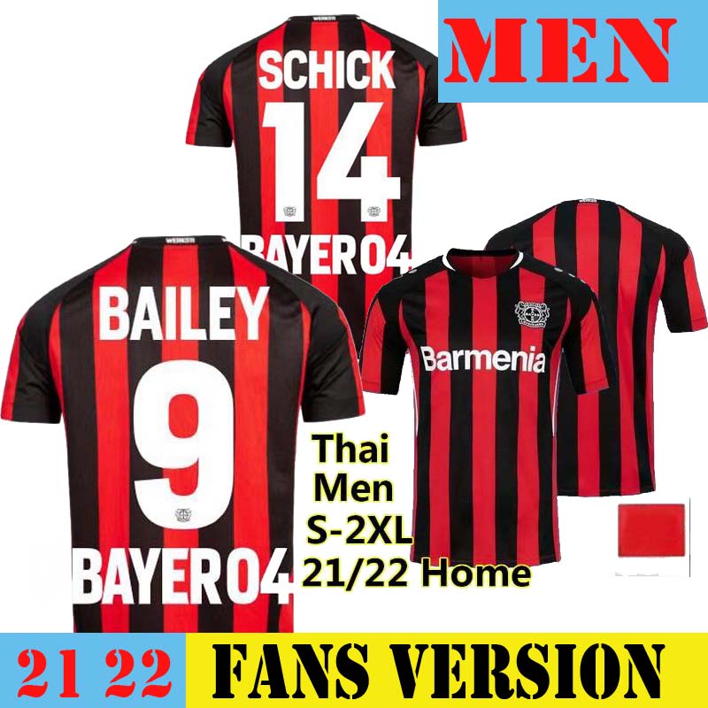 

21 22 Leverkusen Soccer Jersey 2021 2022 Bayer 04 DEMIRBAY Wirtz Football Shirt HOME CH Aranguiz Paulo Schick Football Camisetas MEN KIDS Bailey BAKKER 2XL 3XL 4xXL, Home no patch
