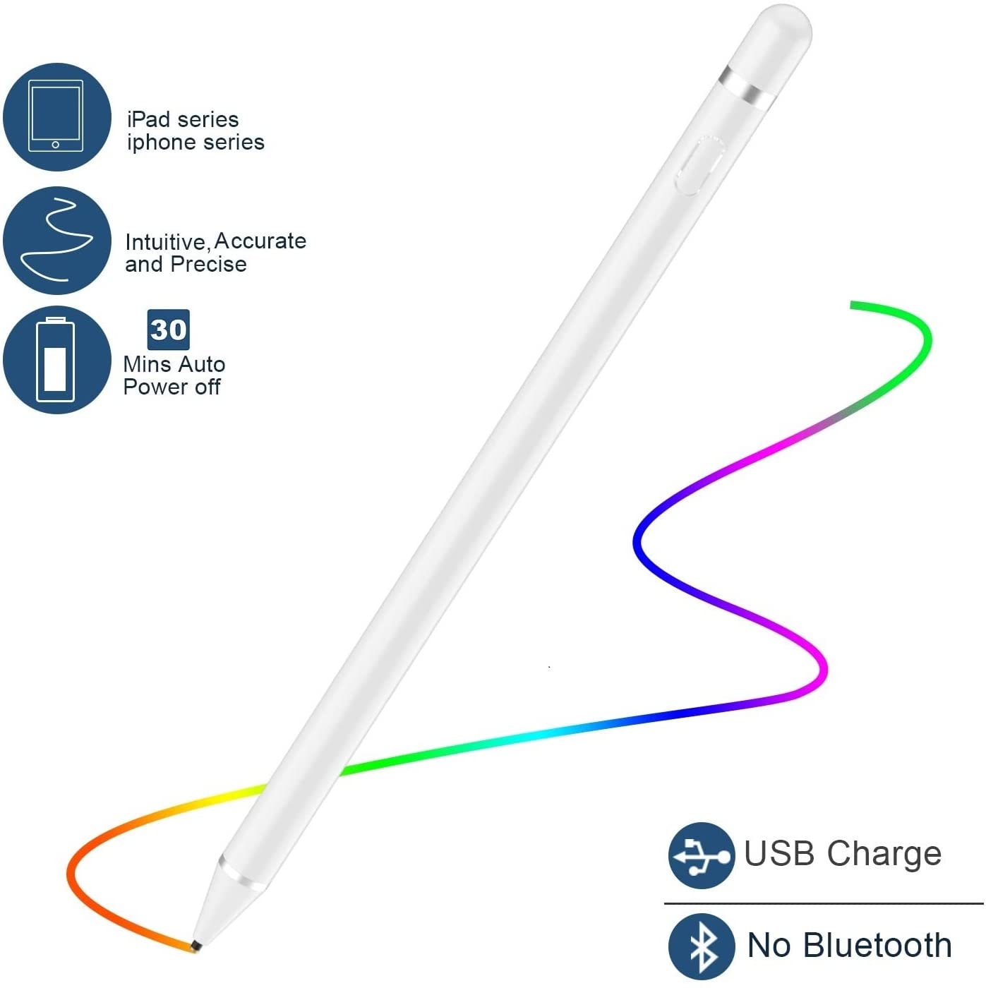 Universal Stylus Pen Dual Touch Function Compatible For Tablet IOS Android System Apple iPad Phone-image-744561896