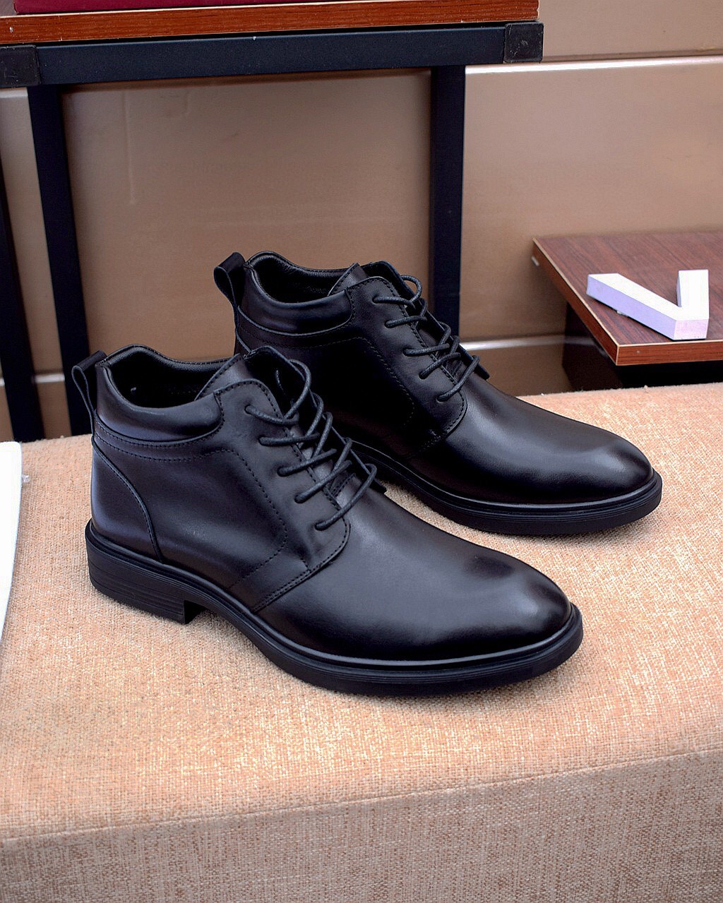 

2021 mens autumn genuine leather martin boots brand breathable casual ankle boots formal party business dress shoes size 38-44, Black