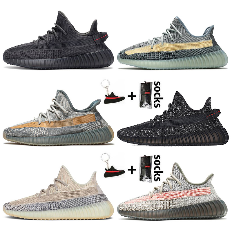 

High Quality Kanye V2 Mens Sneakers Men Womens Ash Blue Running Shoes Stone Pearl Black Reflective Carbon Sulfur Sand Taupe Tail Light Trainers