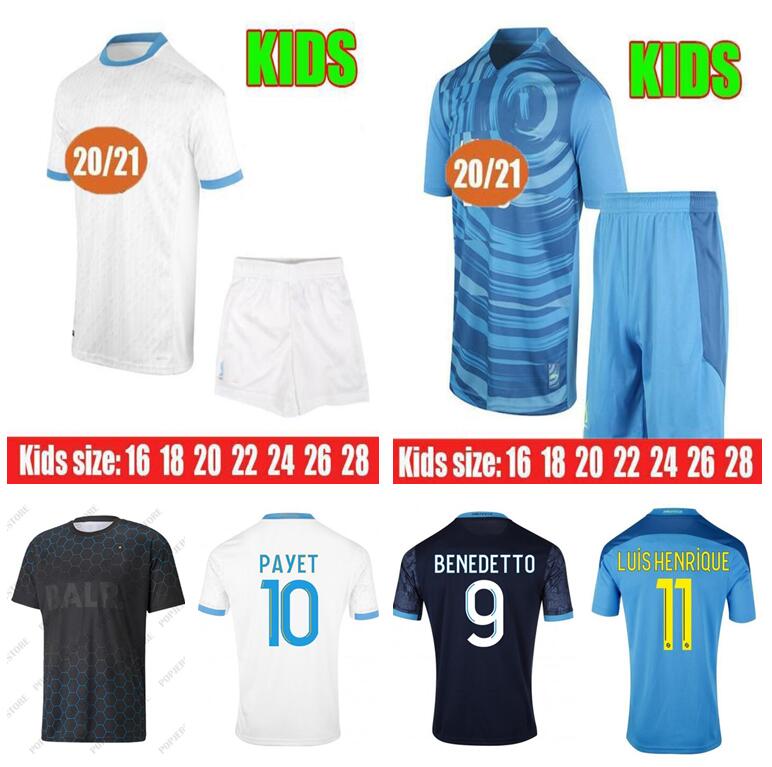 

Marseille soccer jersey Olympique De 20 21 OM 2021 maillot foot CUISANCE THAUVIN BENEDETTO KAMARA PAYET football shirts men + kids kit, Black;yellow