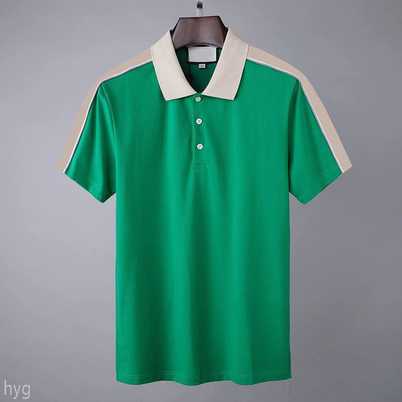 

2021ff Mens Polos Classic Letter and Striped Pattern Men Fashion Tops Polo Shirt Contrast Color Casual Short Sleeve Tees