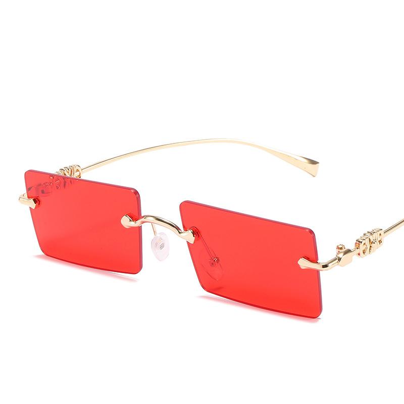 

Sunglasses 2021 Wholesale Gafas De Sol Mujer Fashion Square Rimless Women Metal Frame Ocean Piece Sun Glasses Shades For