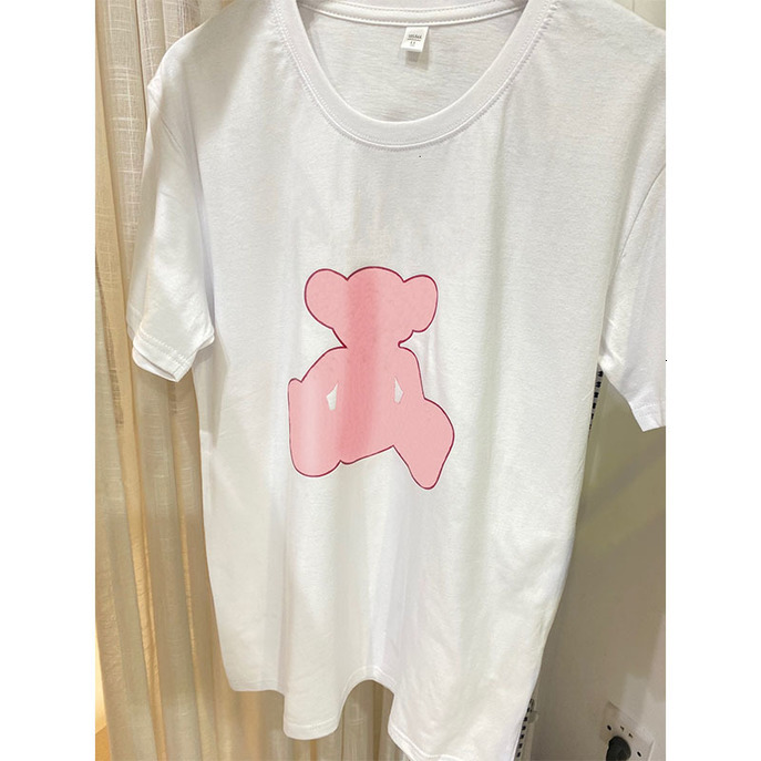 

21ss Women T Shirt Fashion Letters with Bear Pattern Tees Mens Summer Cool Top Plus Size Boys Hip Hop Streetwear O-neck_chain, Customized